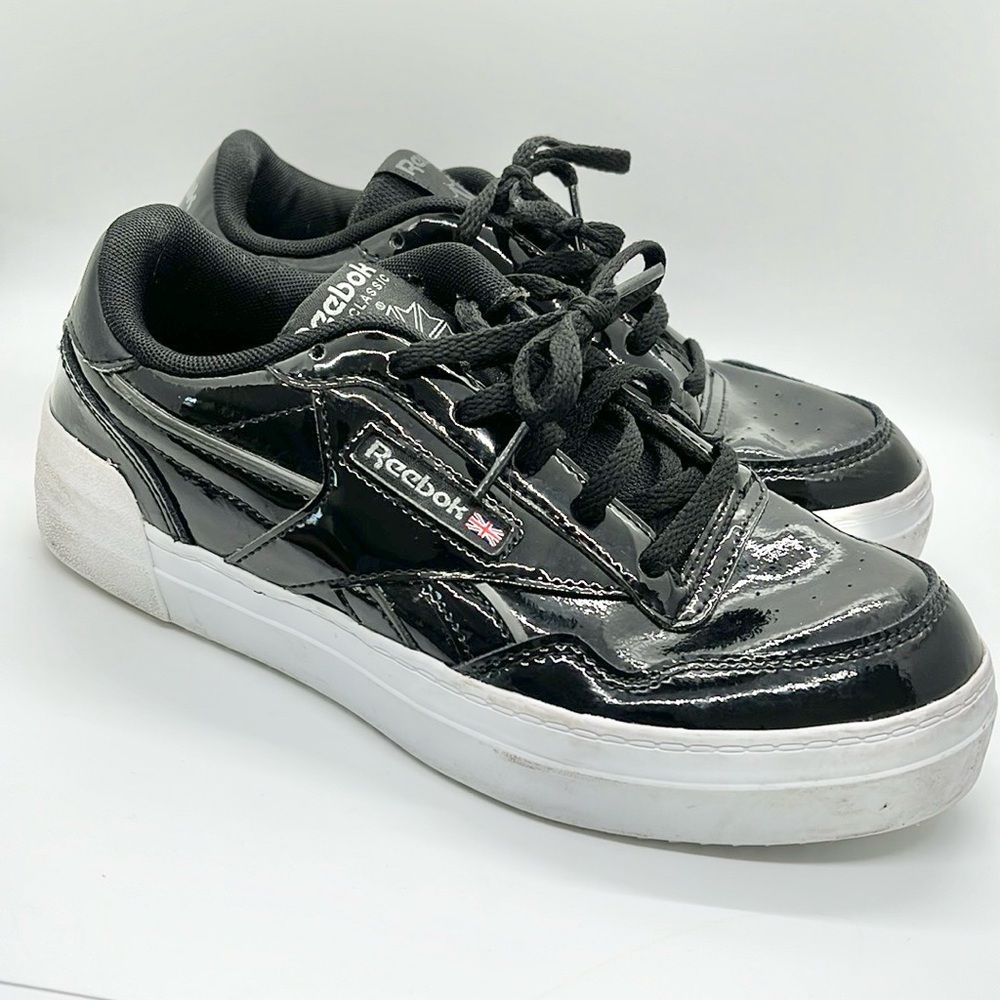 Reebok Women's Black Patent Leather Low-Top Sneakers